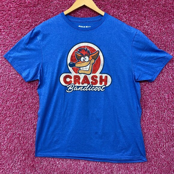 Crash Bandicoot Blue Graphic Retro Game T-Shirt XL - Picture 1 of 4
